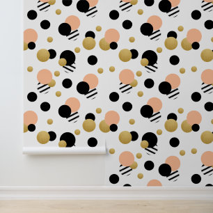 Papier Peint Pocher le point Polka Or