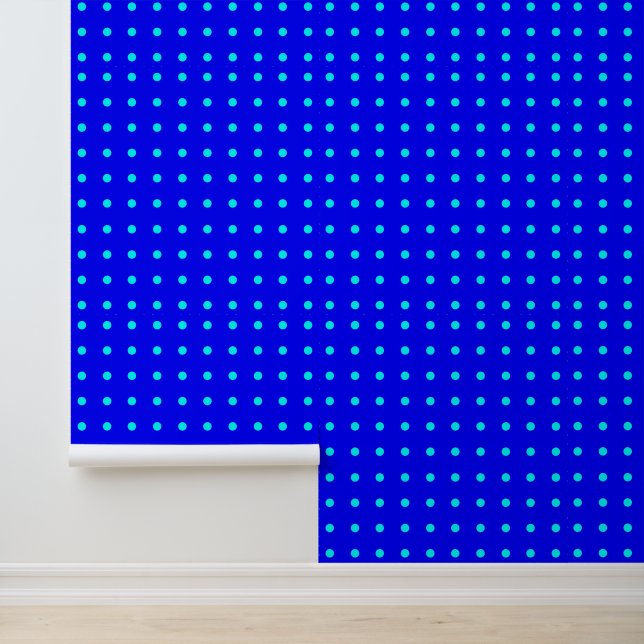 Papier Peint Points côtiers sur fond bleu - Texturé (Application)