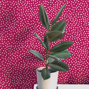 Papier Peint Points et Taches de Crème sur Rouge Magenta
