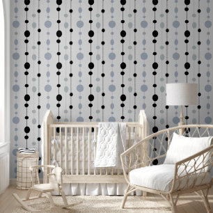 Papier Peint Points noirs et gris sur gris
