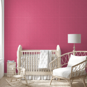 Papier Peint Points Noirs Sur Rose