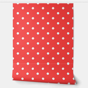 Papier Peint Points rouges blancs