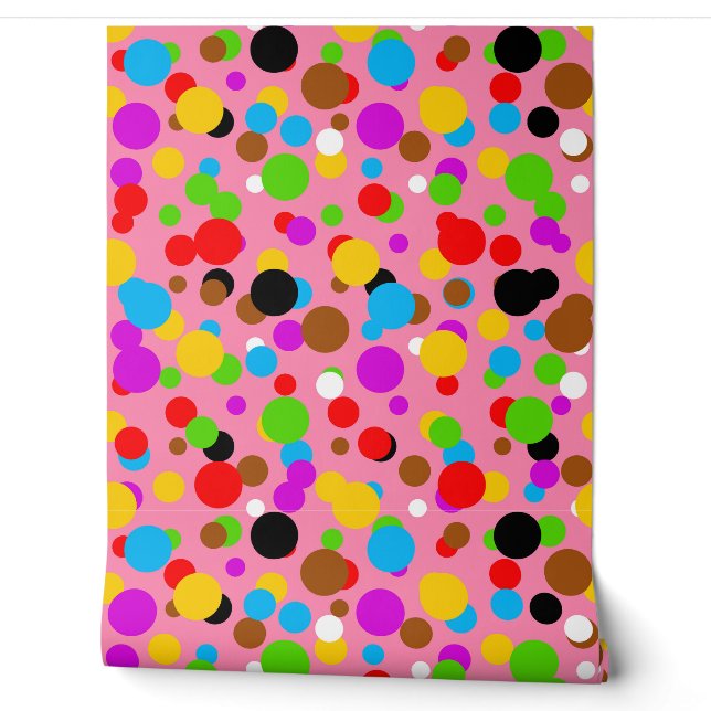 Papier Peint Pois Arrière - plans roses colorés (Déroulement)