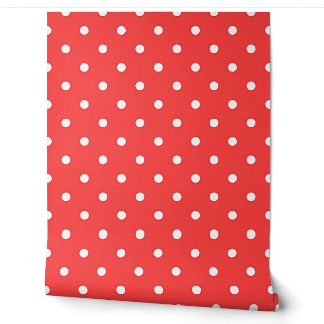 Papier Peint Pois blancs rouges (Déroulement)