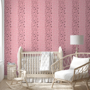 Papier Peint Pois contemporains sur le rose clair texturé