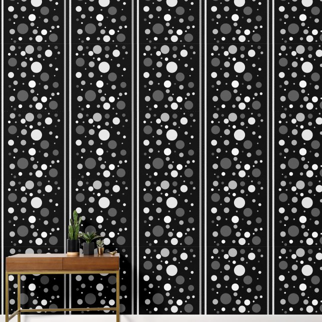 Papier Peint Pois monochromes et rayures (Couloir)