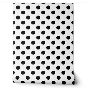 Papier Peint Pois Polka Noir Blanc