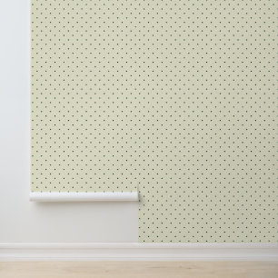Papier Peint Pois vert foncé sur crème légère