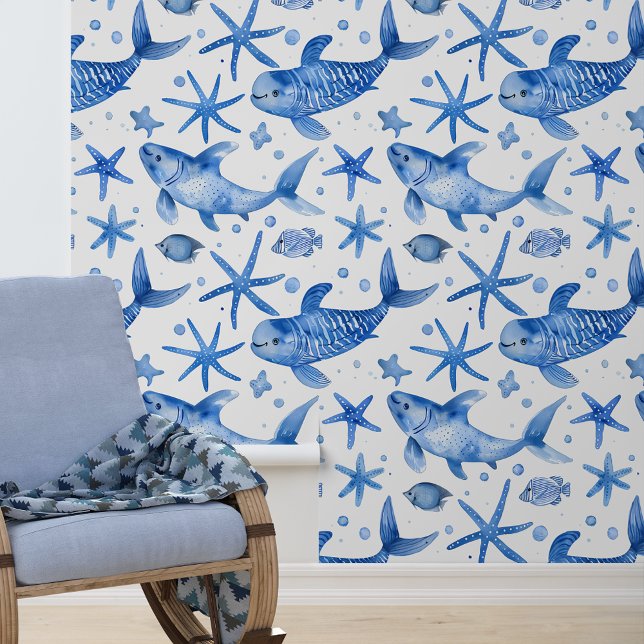 Papier Peint Poisson bleu marine (Créateur téléchargé)