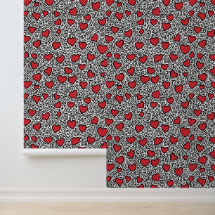 Papier Peint Pop Art Heart Motif