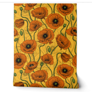 Papier Peint Poppies orange