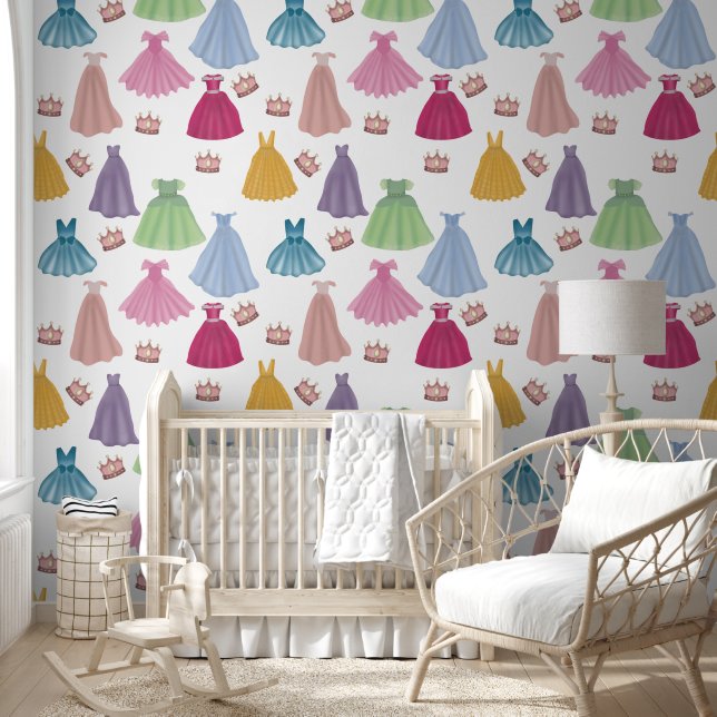 Papier Peint Princess Dresses Fairytale Girl Nursery Chambre (Enfants)