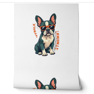 Papier Peint Promenade Vintage J'y Réfléchirai Bouledogue Franç