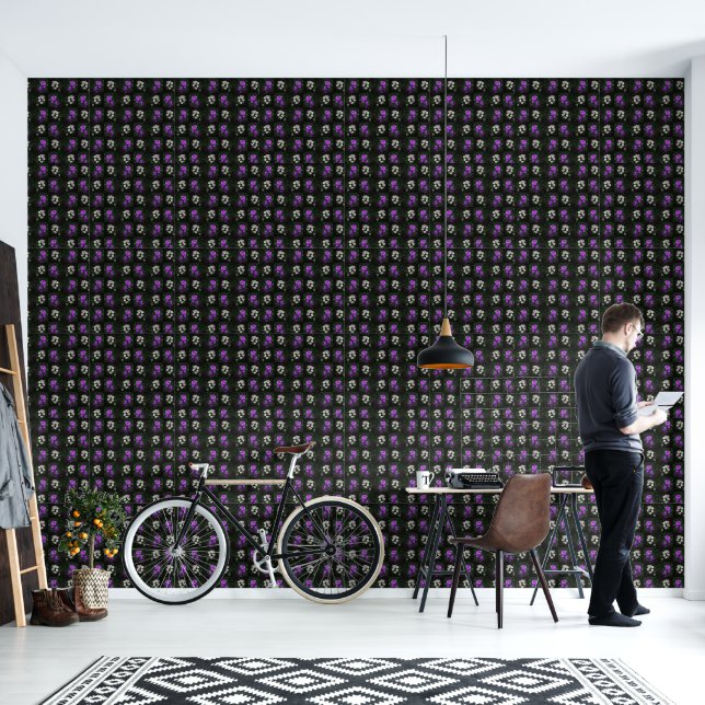 Papier Peint Purple and White Floral (Salon)