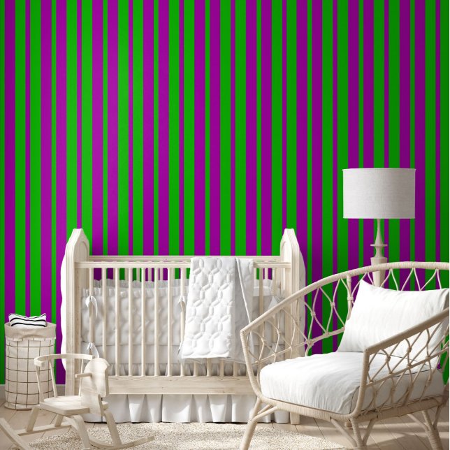 Papier Peint Purple Green Stylish Stripes Pattern Design  (Créateur téléchargé)