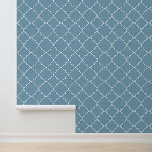 Papier Peint Quatrefoil bleu moderne