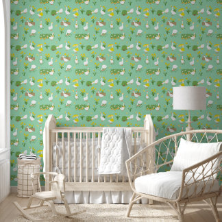 Papier Peint Quirky Geese & Daffodils Nursery Pattern