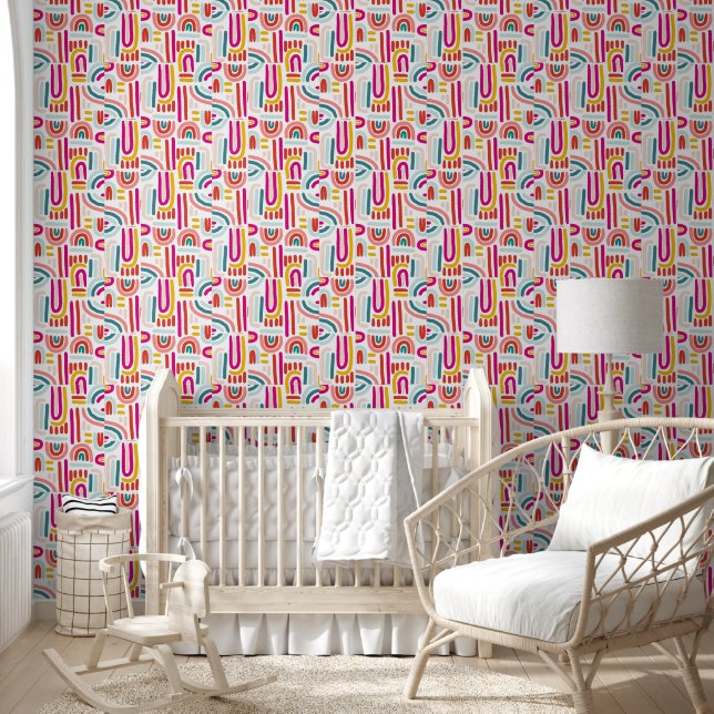 Papier Peint Rainbow Beige Wall Wallpaper – Soft & Modern Kids  (Enfants)