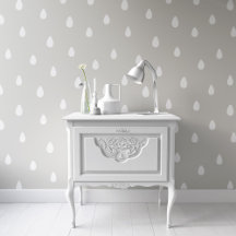 Raindrop Motif Sage Green Wallpaper pour Nursery