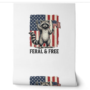 Papier Peint Raton laveur patriotique sauvage et libre Chemise 