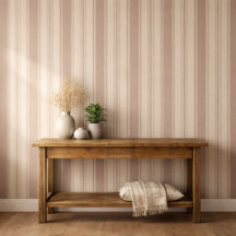Rayé Beige & Taupe Maison de Campagne Rustique Neu