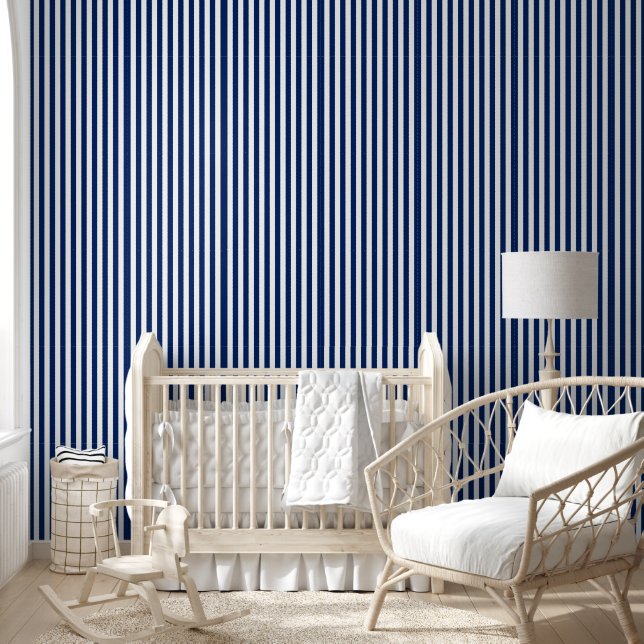 Papier Peint Rayé Bleu (Enfants)