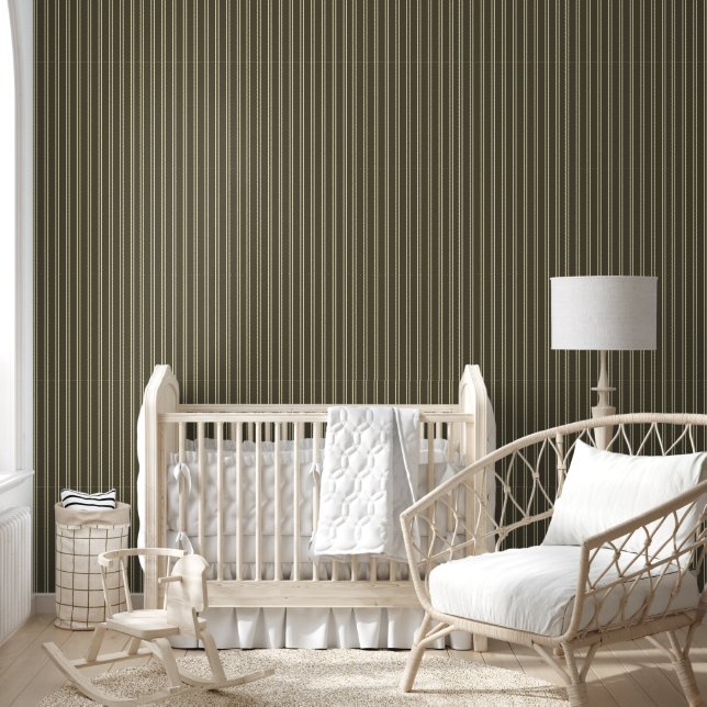 Papier peint rayé vert et blanc  (Enfants)