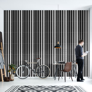 Papier peint rayé vertical noir blanc dégradé