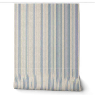 Papier Peint Rayure à carreaux bleu terne en détresse de ferme
