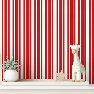 Papier Peint Rayure de bonbon rouge et blanc