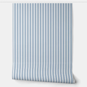 Papier Peint Rayures Blanches Bleu Clair