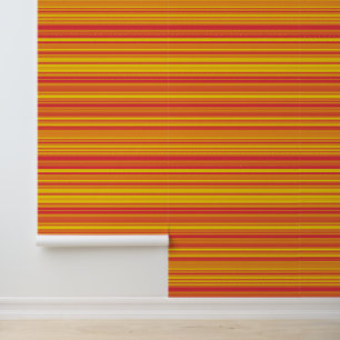 Papier Peint Rayures Orange Rouge Jaune