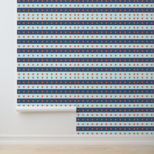 Papier Peint Red Stars et Blue Stripes Motif