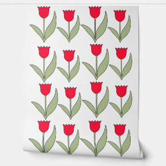 Papier Peint Red Tulips springtime all year