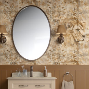 Papier Peint Regal Lion Essence - Or, Beige - Traditionnel