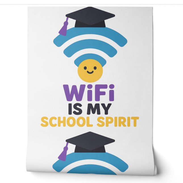 Papier Peint Retour à l'école Funny WiFi design de vie étudiant (Déroulement)