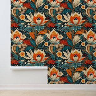 Papier Peint Retro Boho Vintage Floral Large