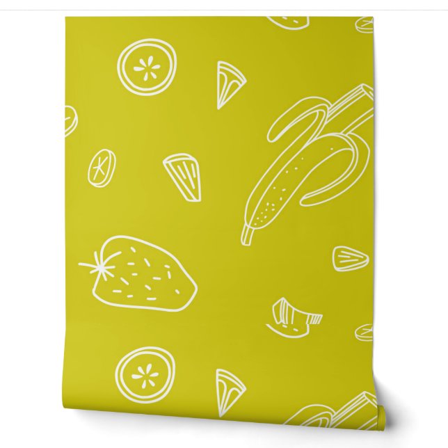Papier Peint Retro food Wallpaper (Déroulement)
