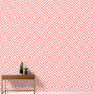 Papier Peint Retro Peach / Coral Abstrait Motif géométrique