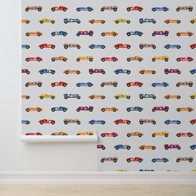 Papier Peint Retro Race Car Peel & Stick (Application)