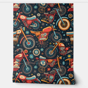 Papier Peint "Retro Riding : Motorbike Mosaic "