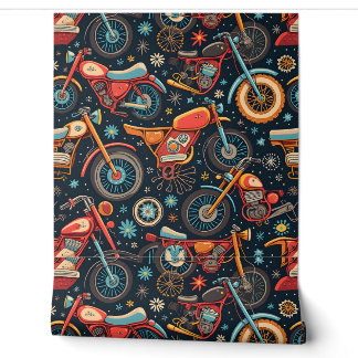 Papier Peint "Retro Riding : Motorbike Mosaic "