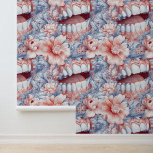 Papier Peint Rococo Art Dents Fleur Sourire Clinique dentaire D
