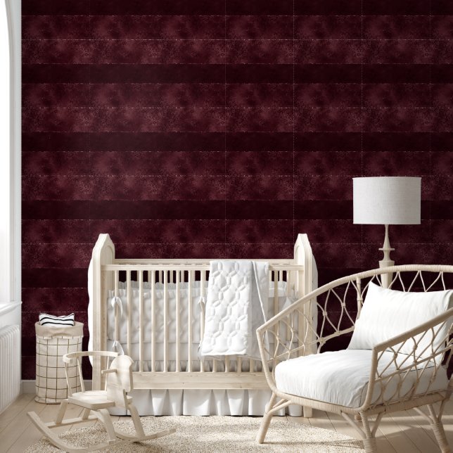 Papier Peint Romance Vin De Minuit | Dark Satiny Grunge Damask (Enfants)