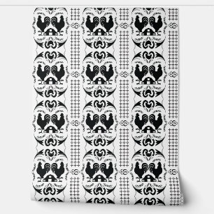 Papier Peint Rooster rustique et Motif de grange — BW