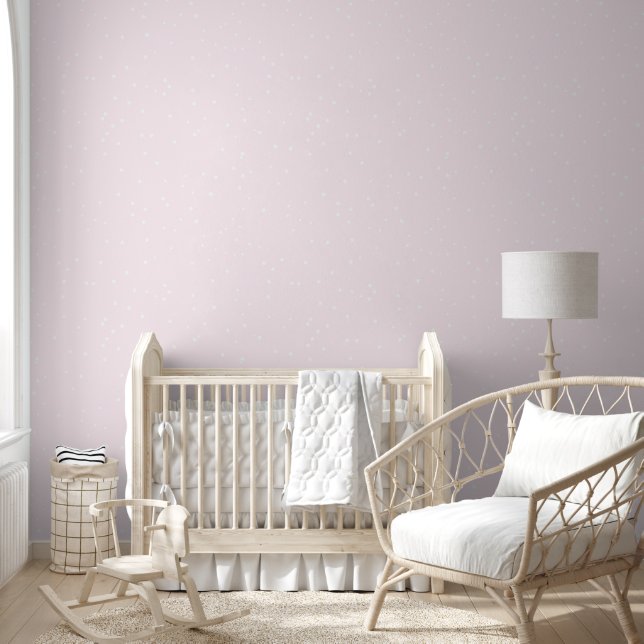 Papier Peint Rose clair avec points blancs Enfants esthétiques  (Enfants)
