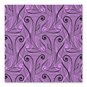 Papier Peint Rose Dusty violet élégant Feuillage et torons Clas