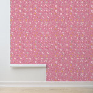 Papier peint rose et blanc