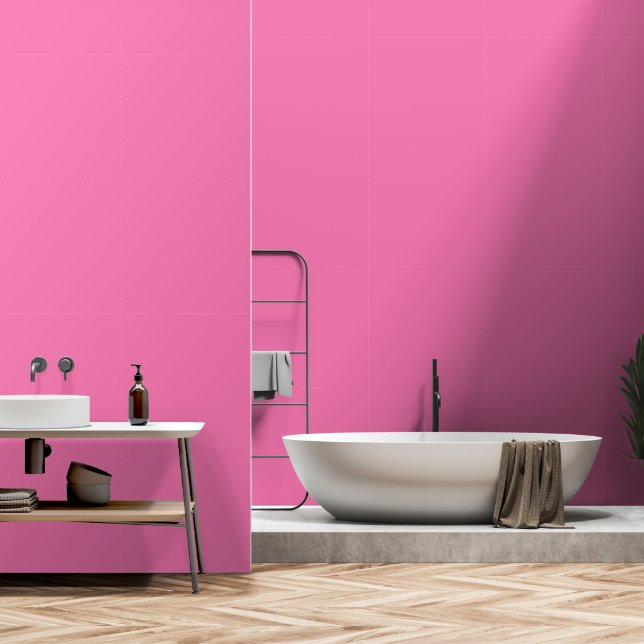 Papier Peint Rose fou (Le Rose le plus épais) PERSONNALISÉ (Salle de bain)