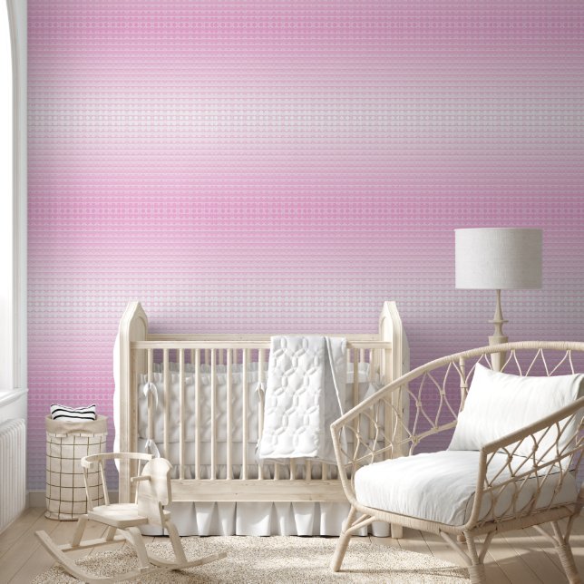 Papier Peint rose géométrique (Enfants)